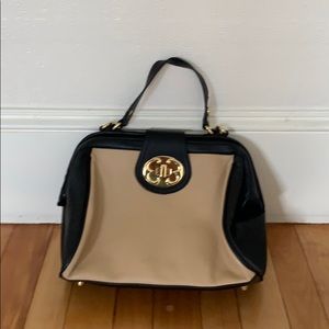 Emma Fox bicolor leather bag satchel